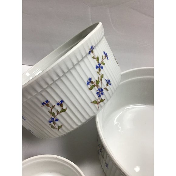 Bia Cordon Bleu France Small Flowers Fluted Souffle/Ramekin Set of (3) - Picture 2 of 7